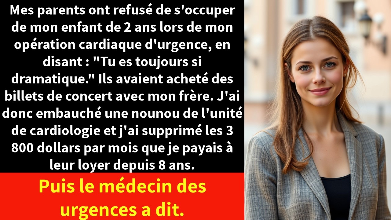 Mes parents ont refusé de s'occuper de mon enfant de 2 ans lors de mon opération cardiaque d'urgence