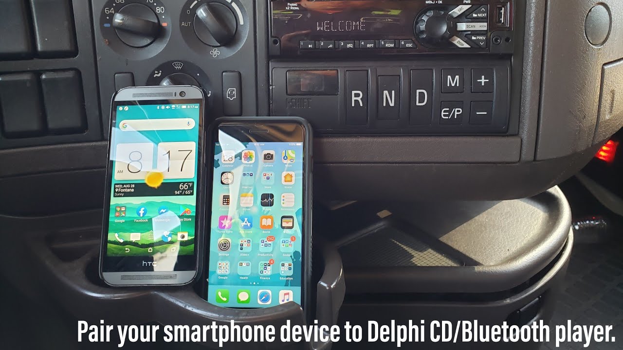Pair your smartphone via bluetooth to DELPHI CD/BLUETOOTH player.