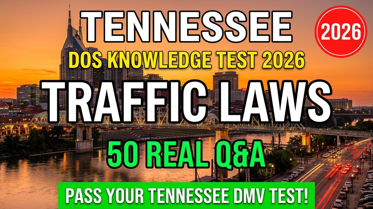Tennessee DMV Traffic Laws Practice Test 2026 &mdash; 50 Must-Know Permit Test Questions