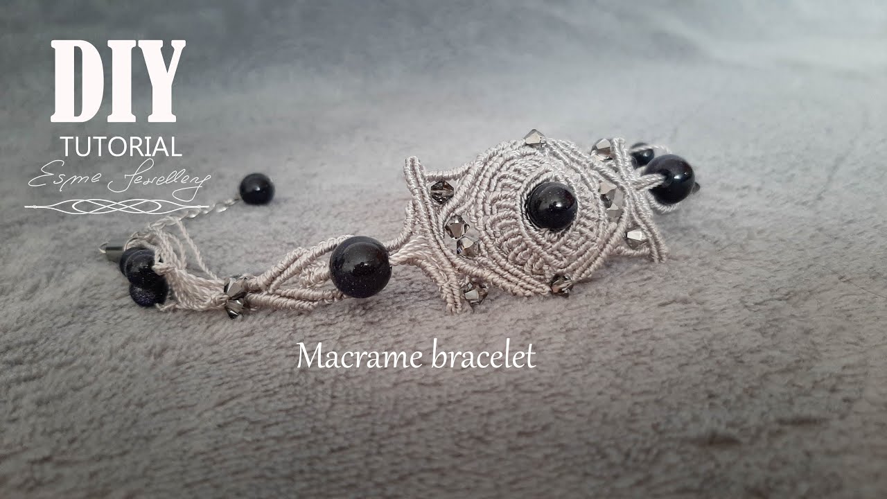 Makramowa bransoletka z kamieniami tutorial / Macrame bracelet with stones tutorial DIY