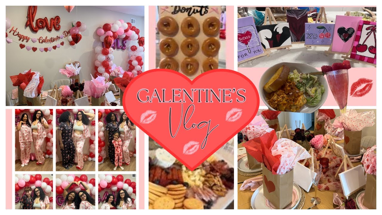 GALENTINE’S PARTY VLOG💌💝 | Decoration Haul | Set up the party with me | Painting • Games • Food ✨💋🎀