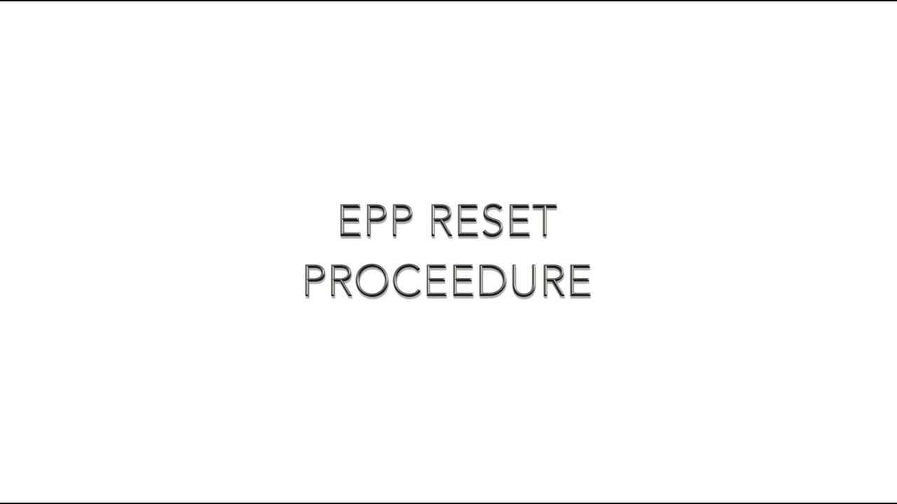 (Genmega ATM) EPP Reset Procedure