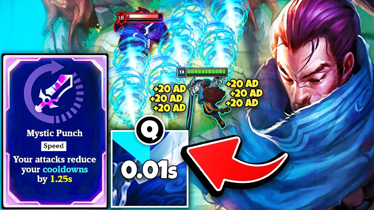 Infinite Knock Up Yasuo Build - 0.1s Q Cooldown with infinite stacking AD | 2v2 Arena