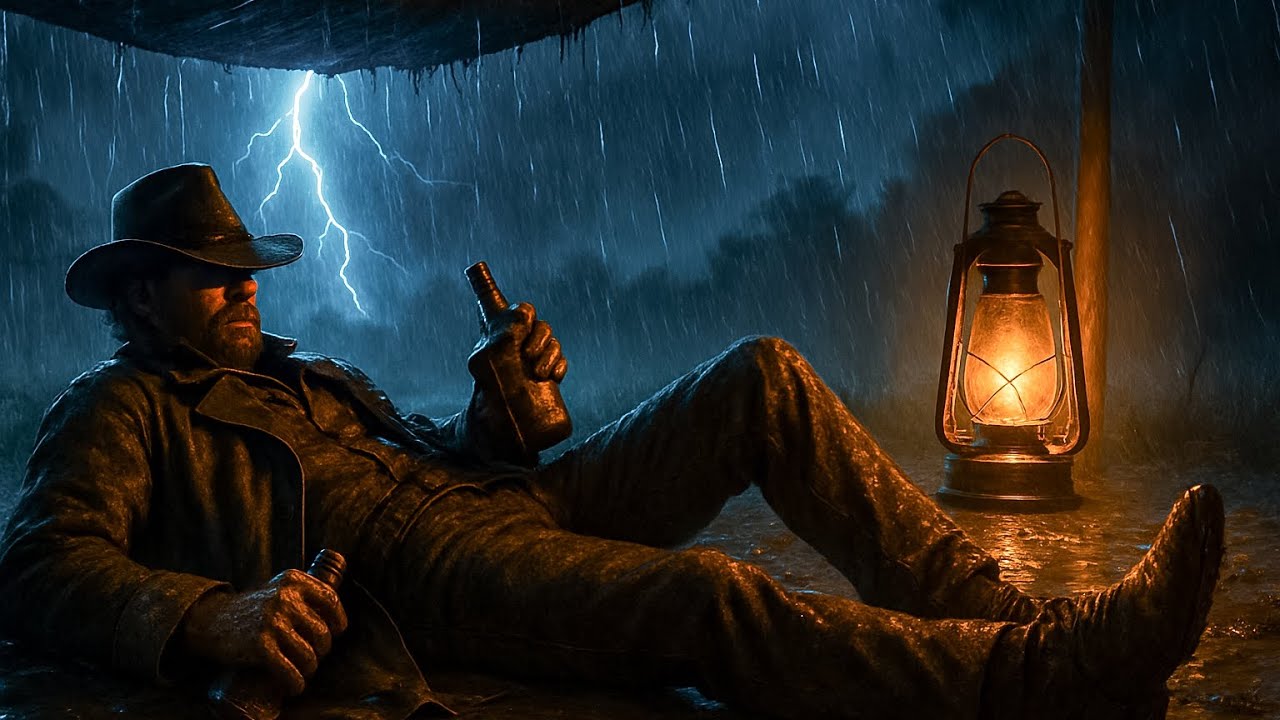 Lonely Heavy Thunderstorm Night — Arthur Morgan Drunk Inside the Tent|RDR2 ASMR 
