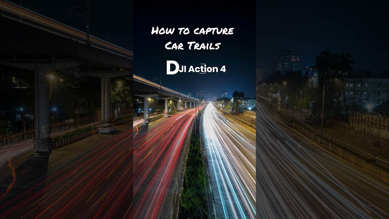 DJI Osmo Action 4 Long Exposure Photography| Best Low Light Settings | Light Trails/Painting #shorts