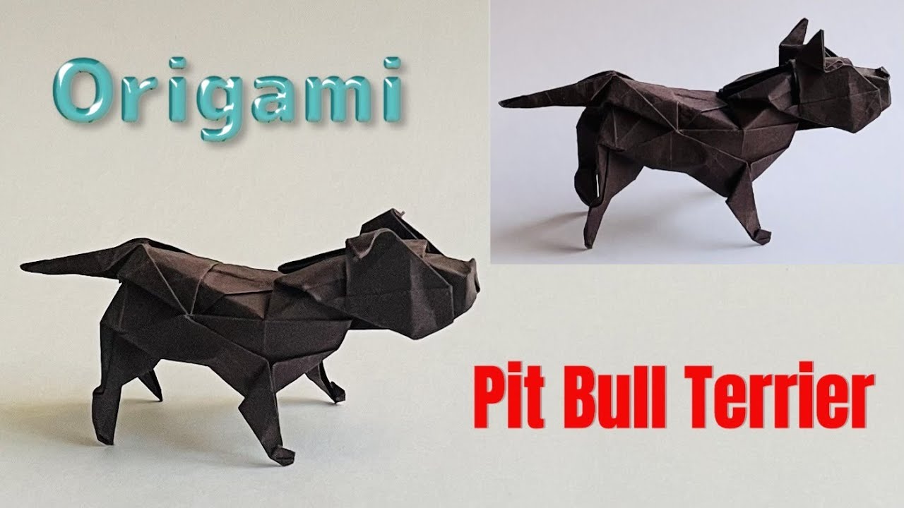 How to make Origami  Pit Bull Terrier, step by step tutorial