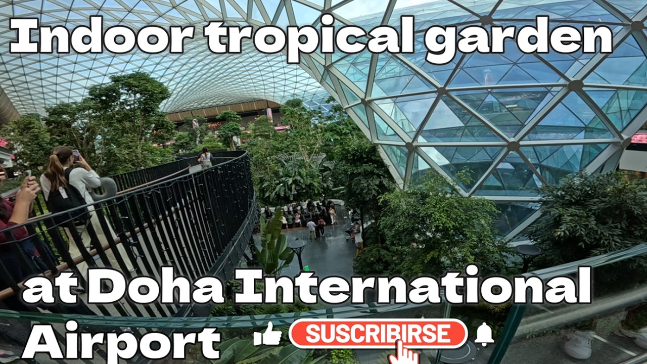 Indoor tropical garden at Doha International Airport | 4K UHD @ 60 fps | #travel #tour| #cyclist