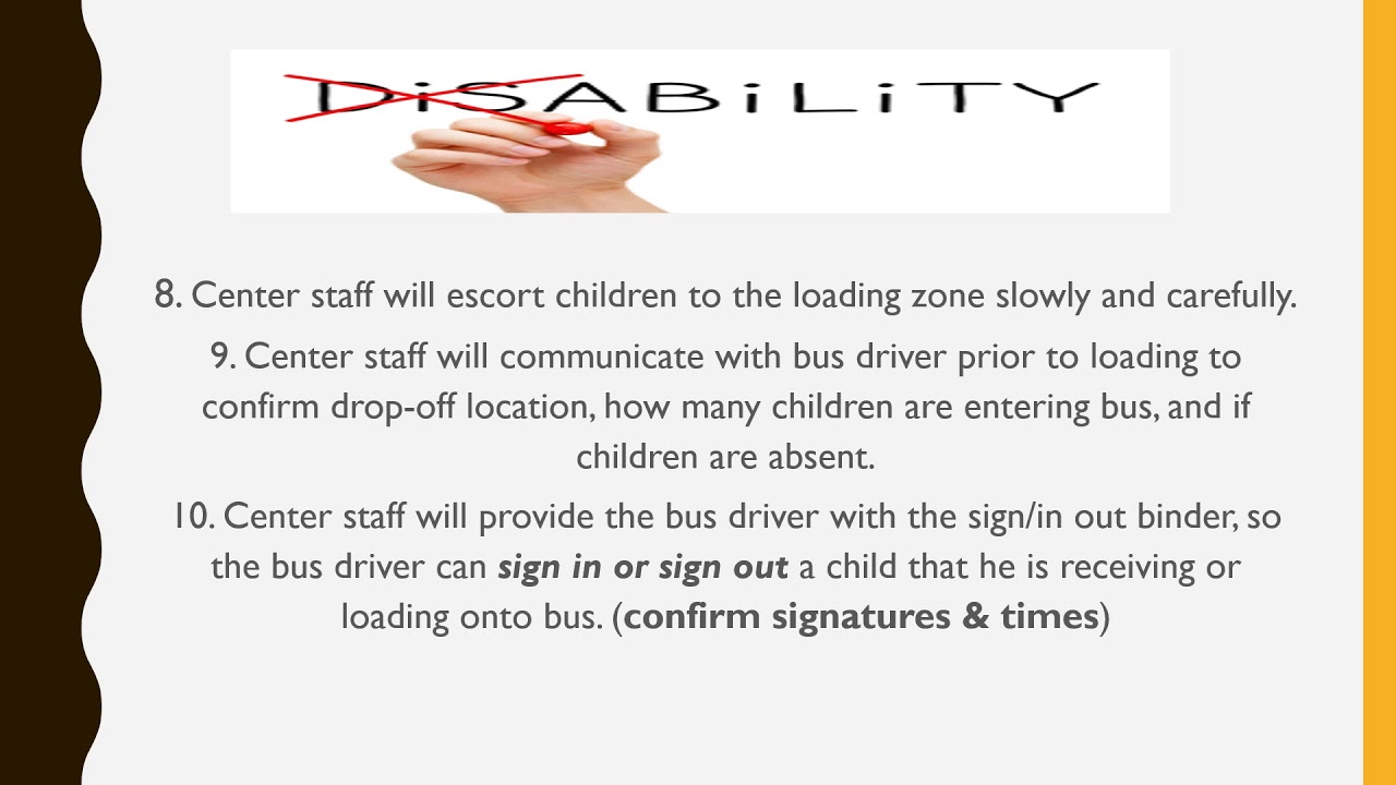 Special Transportation Requirements for Children with Disabilities