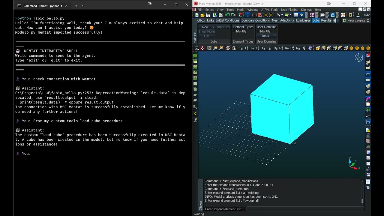 MSC Mentat/Marc driven by Python & Local LLM