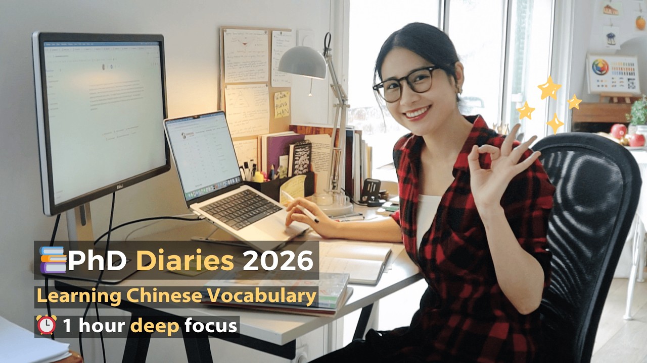 Study With Me &ndash; 1 HOUR &ndash; Deep Focus + Break | My Daily Chinese Vocabulary Routine 📚🇨🇳