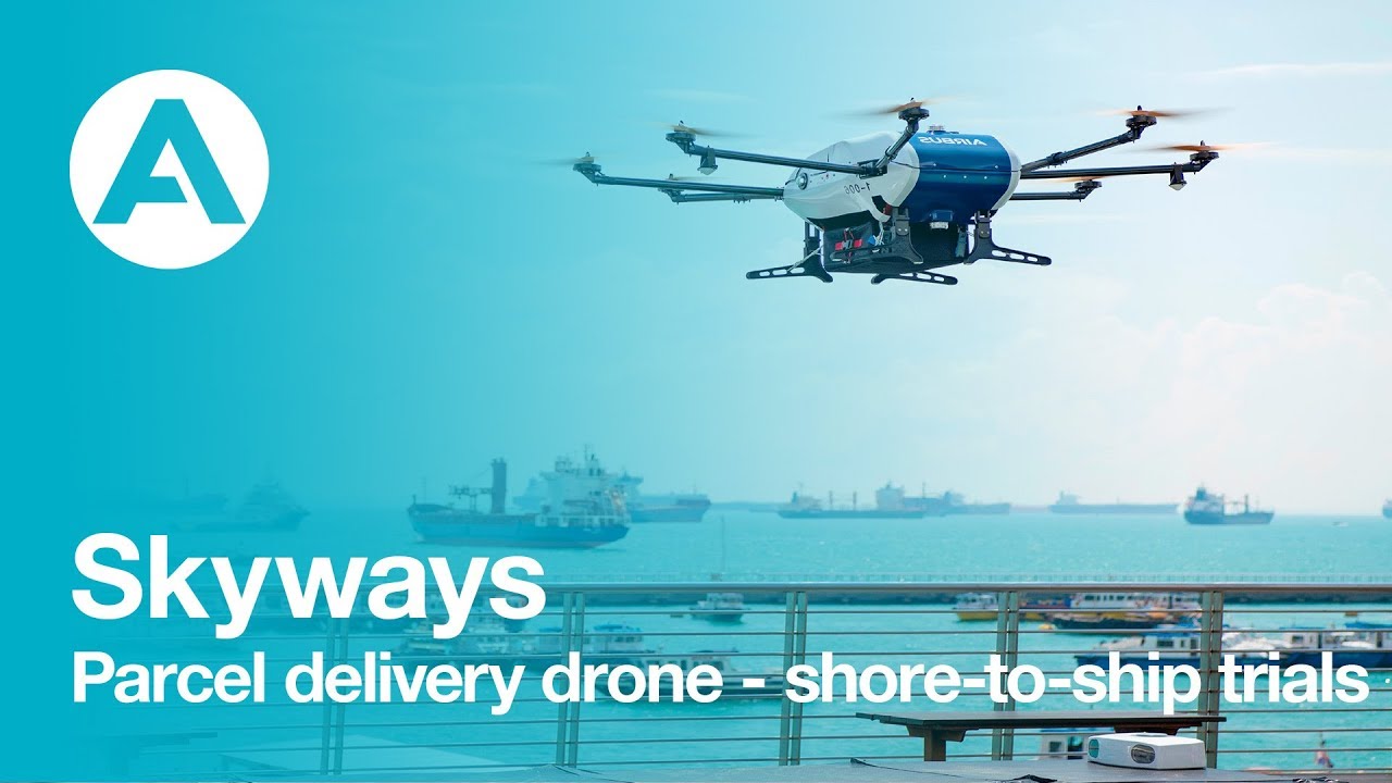 Shore-to-ship trials with Skyways parcel delivery drone