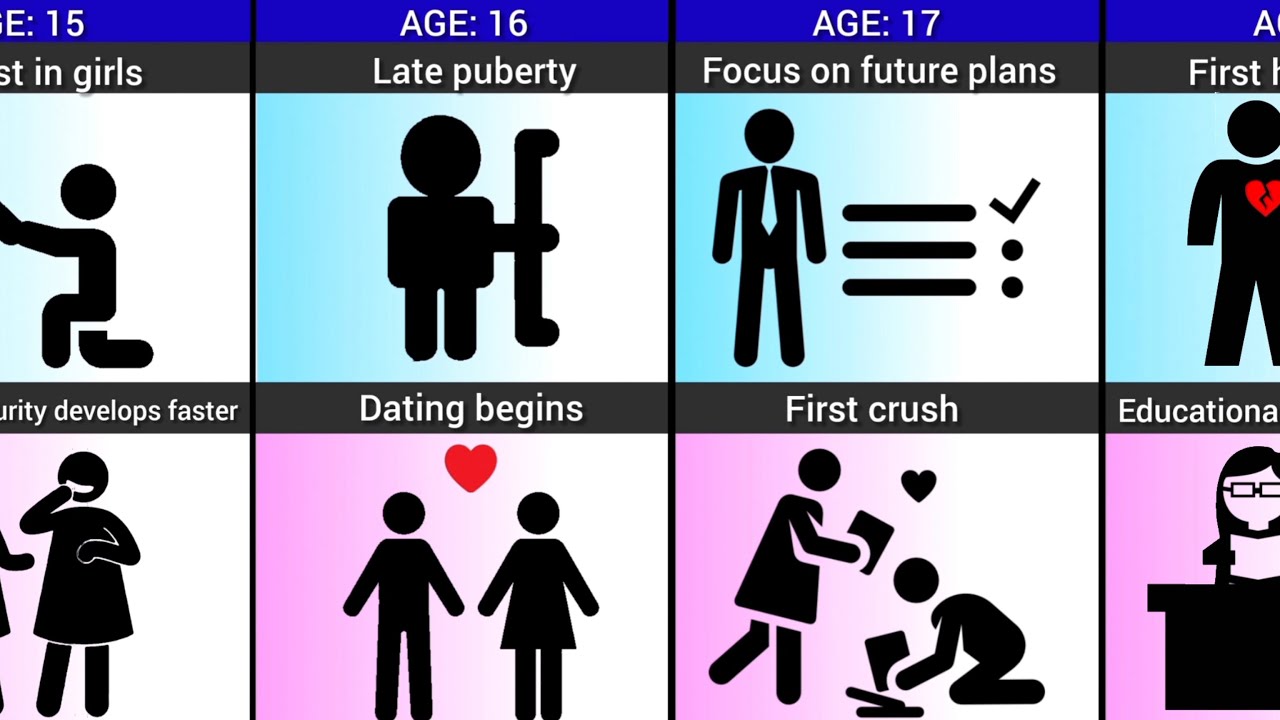 Comparison: Male vs Female Life Timeline