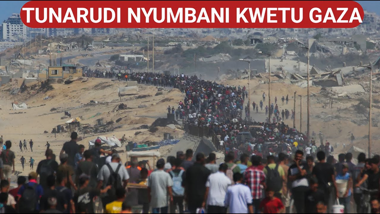 MAELFU YA WAPALESTINA WANAREJEA GAZA MUDA HUU, SHANGWE NA FURAHA ZATAWALA BARABARANI 