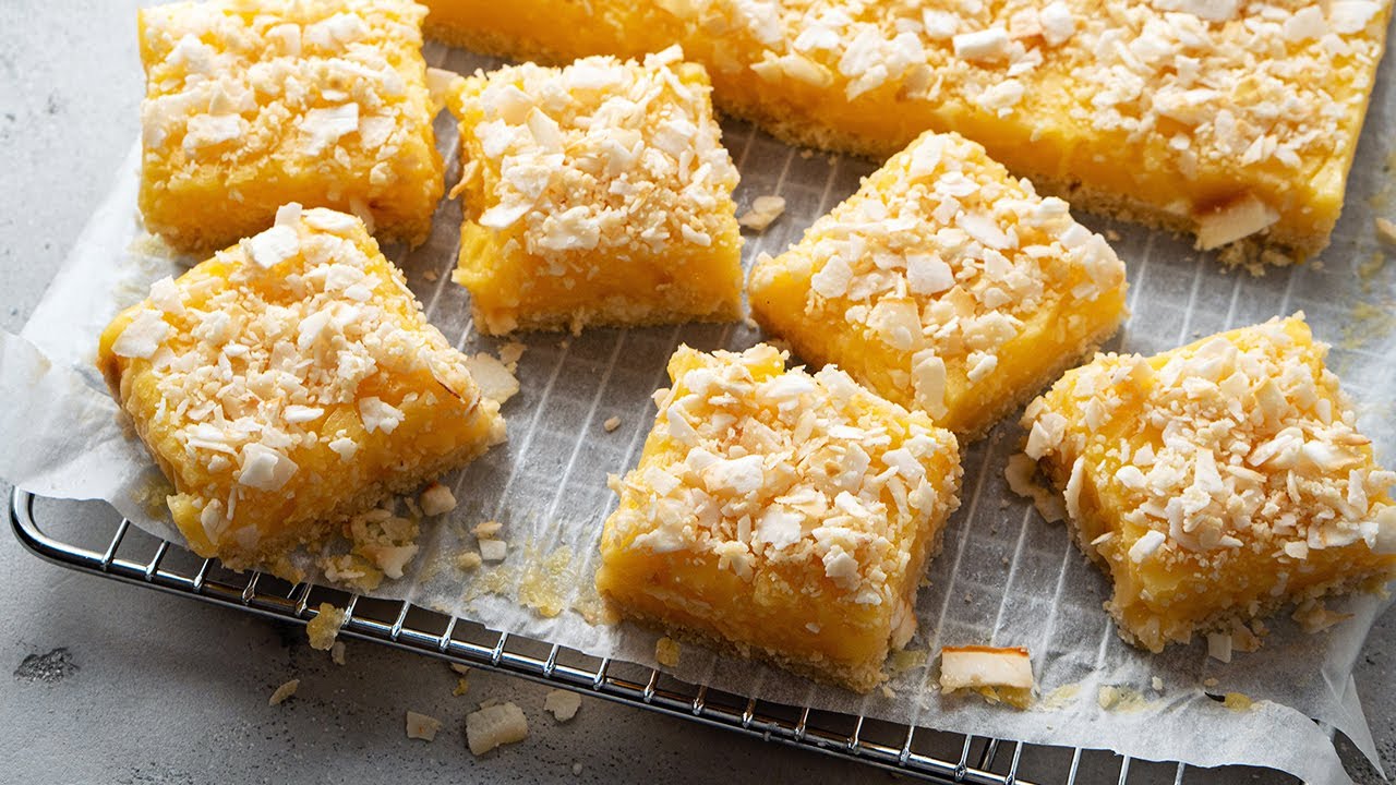 Keto Toasted Coconut Lemon Squares [Zesty Low-Carb Dessert]