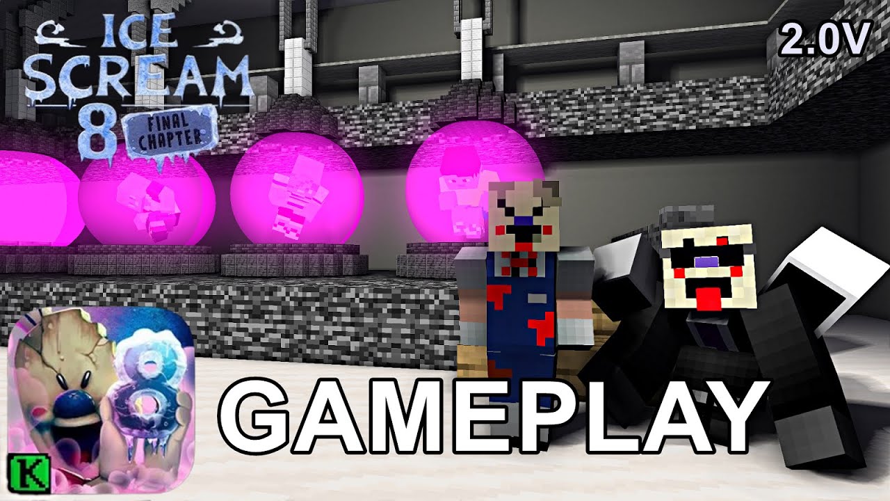 Ice Scream 8: Истинная концовка в Minecraft (геймплей)