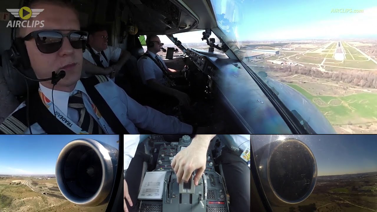 Spot On! Classic Trade Air Fokker 100 piloted into Madrid Barajas on a lovely day!  [AirClips]