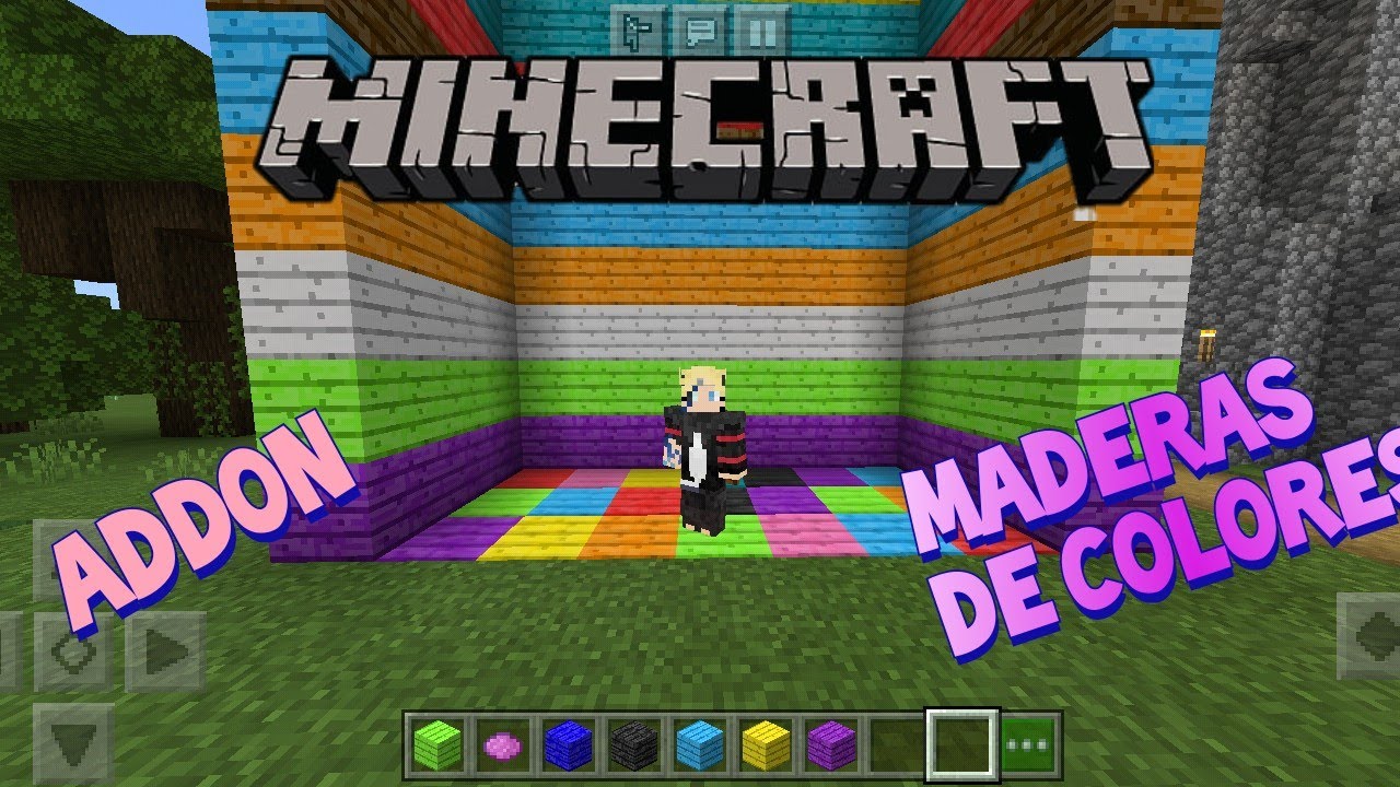 📌MADERAS DE COLORES ADDON PARA MINECRAFT PE | MOB PARA MINECRAFT BEDROCK