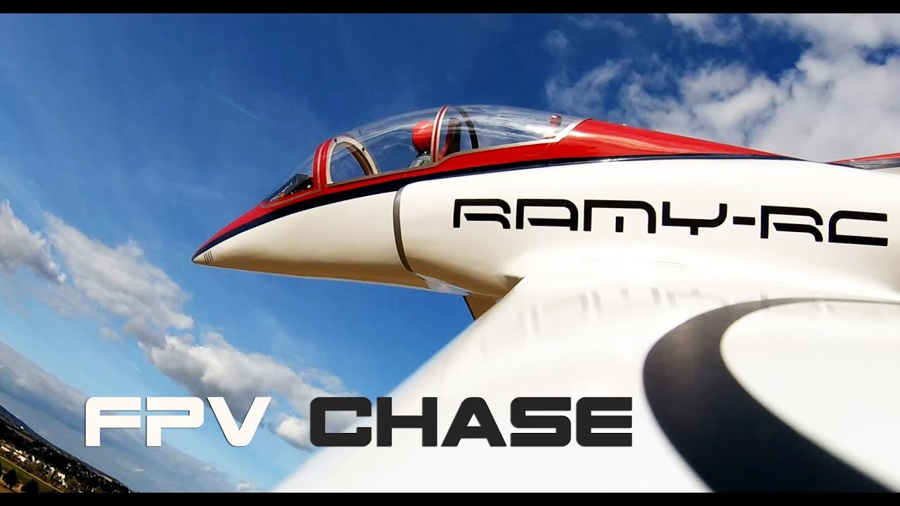 VIPERJET MK2 RC airplane chase flight, close call landing