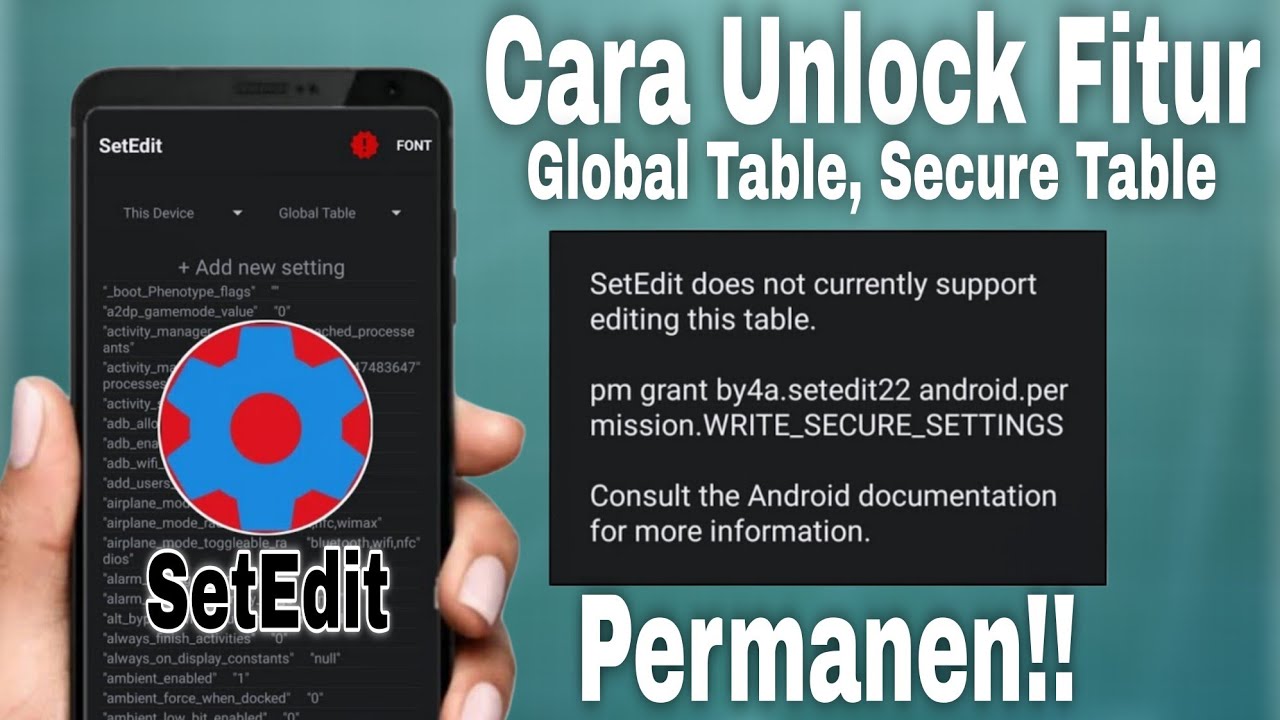 Cara Terbaru Unlock Global Table & Secure Table Aplikasi SetEdit Tanpa Pc!! Unlock All Fitur SetEdit