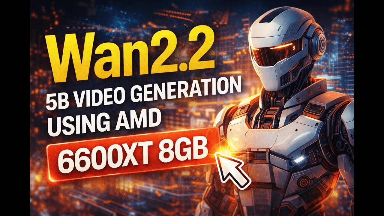 Wan2 2  5B video generation using amd 6600xt 8gb | Wan2.2 | AMD | 6600xt | 8gb | low vram|