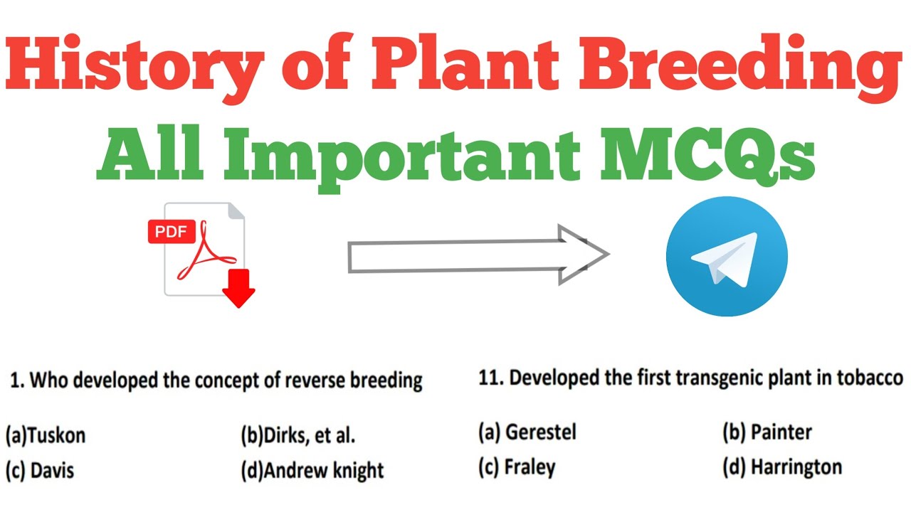 History of plant breeding  Important MCQs