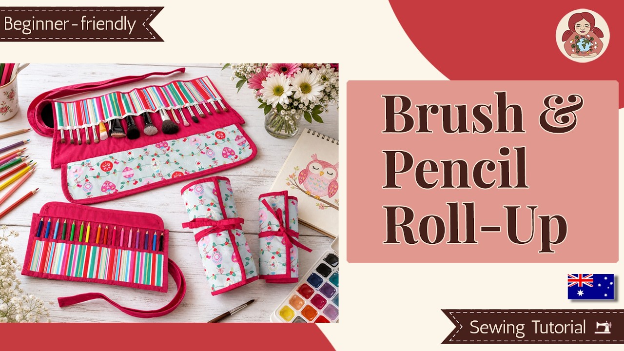 DIY | Roll-up Case for Makeup Brushes and Pencils • Sami Dolls Tutorial