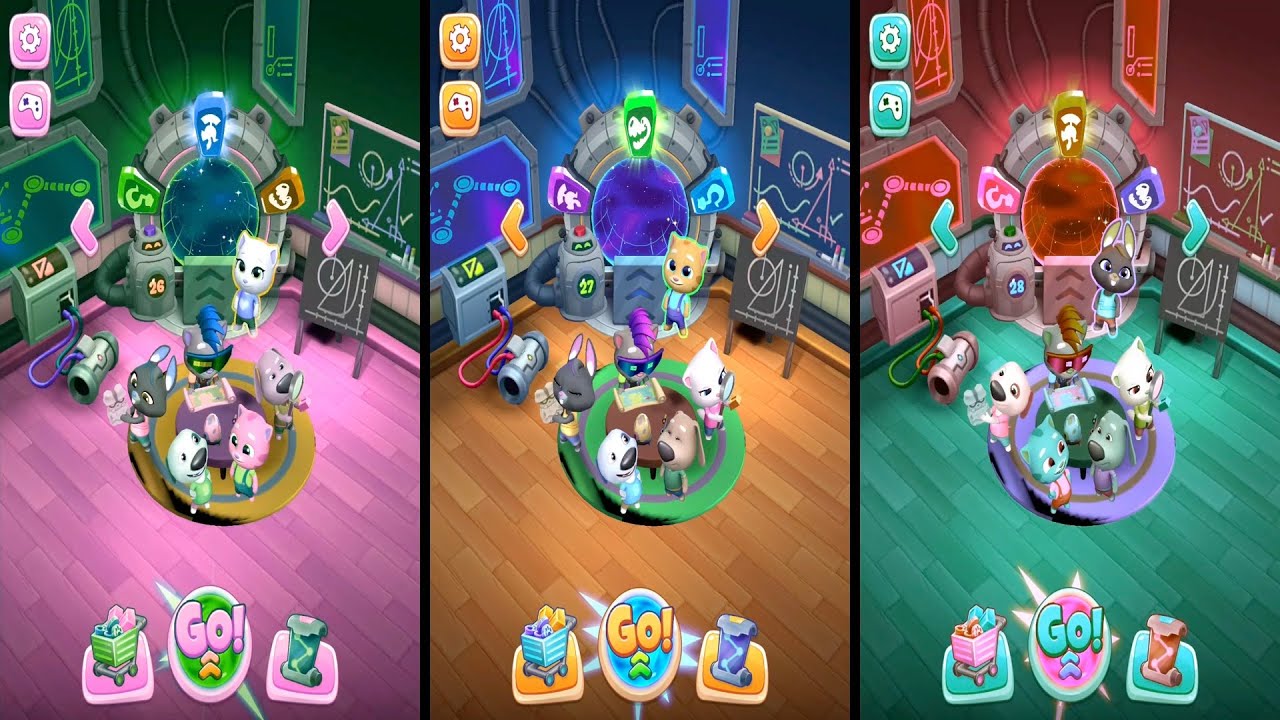 Talking Tom Time Rush Angela vs Ginger vs Becca Gameplay 😸