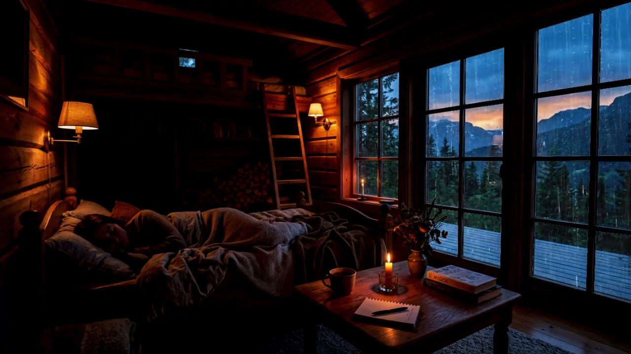 Rain & Thunderstorm Sounds in a Cozy Attic Bedroom (No Ads) Relaxing Ambience for Deep Sleep