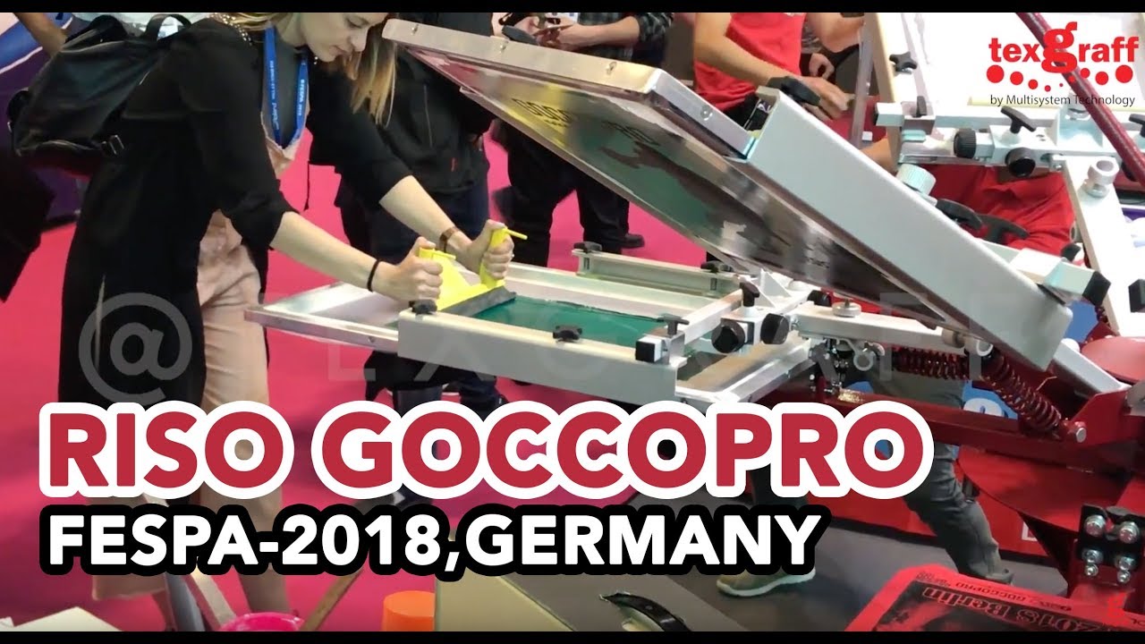Screen Printing T-shirts at FESPA Berlin 2018 with RISO Goccopro