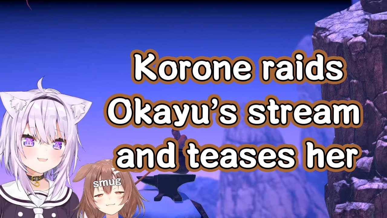 Korone raids Okayu's stream and teases her [OkaKoro]