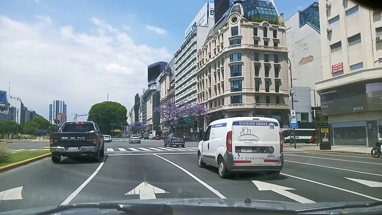 Car drive in Buenos Aires City