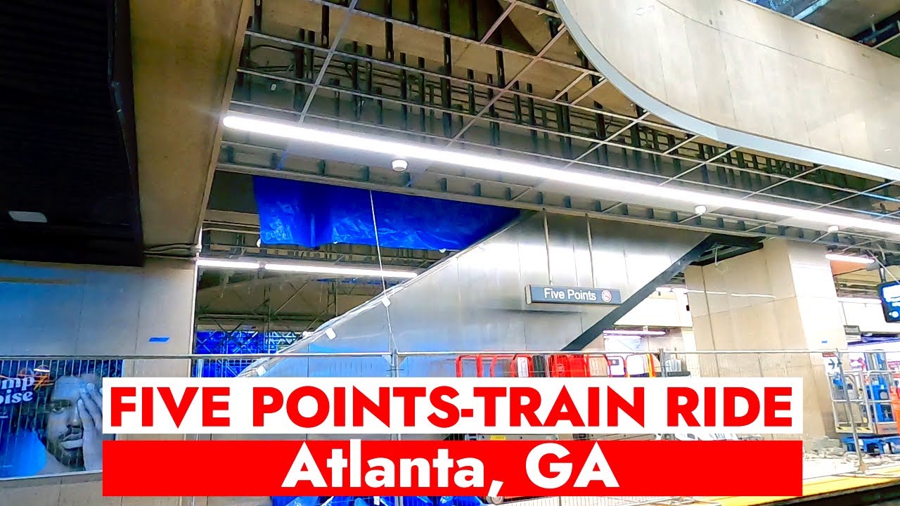 🇺🇸🚉 Train MARTA ride to ATL airport from Five Points in Atlanta, Georgia