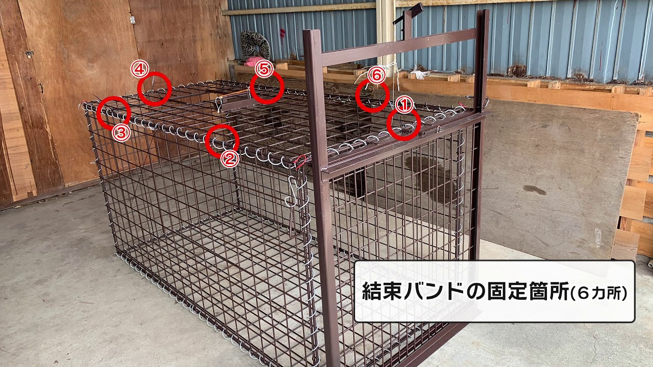 イノシシ箱わなの組立