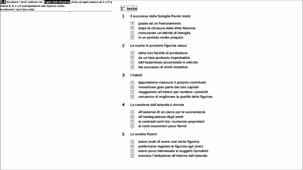 CELI 5 C2 | novembre 2017 | Ascolto con le soluzioni