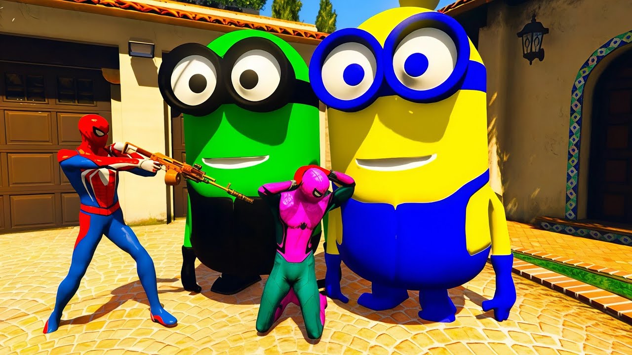 GTA 5 Crazy Spiderman vs Funny Minion  Epic Ragdoll Moments Episode - 17