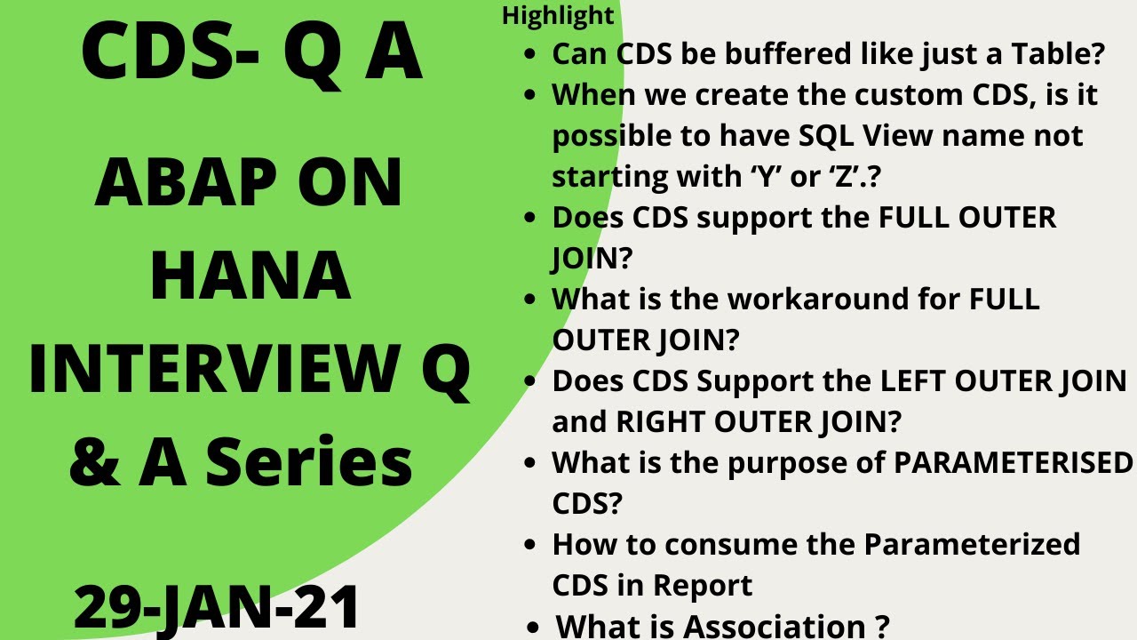 ABAP ON HANA Interview Q & A | 15 | CDS | SQL View Vs CDS View