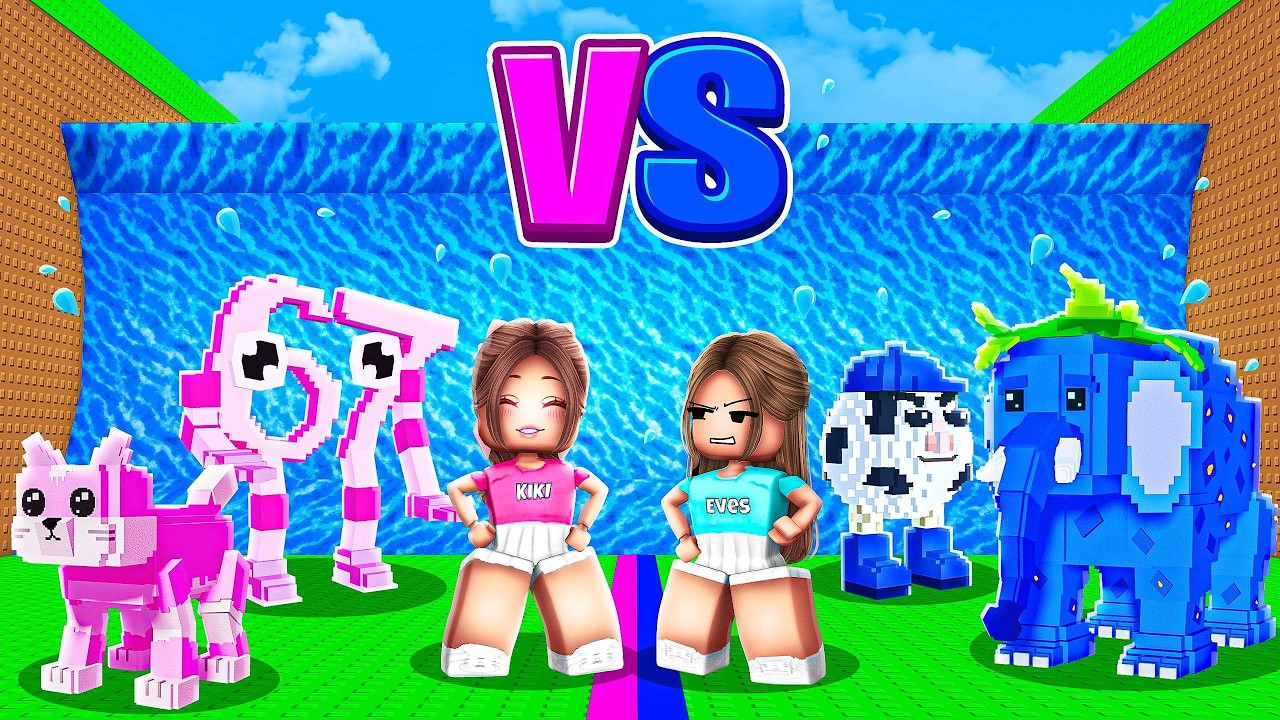 PINK vs BLUE In Escape Tsunami For Brainrots!