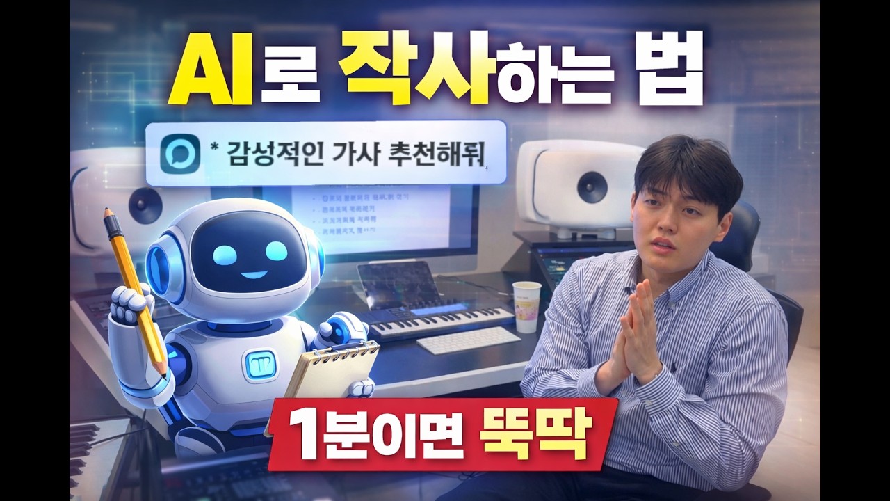 AI로 작사하는 법 1분이면 뚝딱 누구나 가능!! | 플레이리스트 채널 강좌 챗gpt