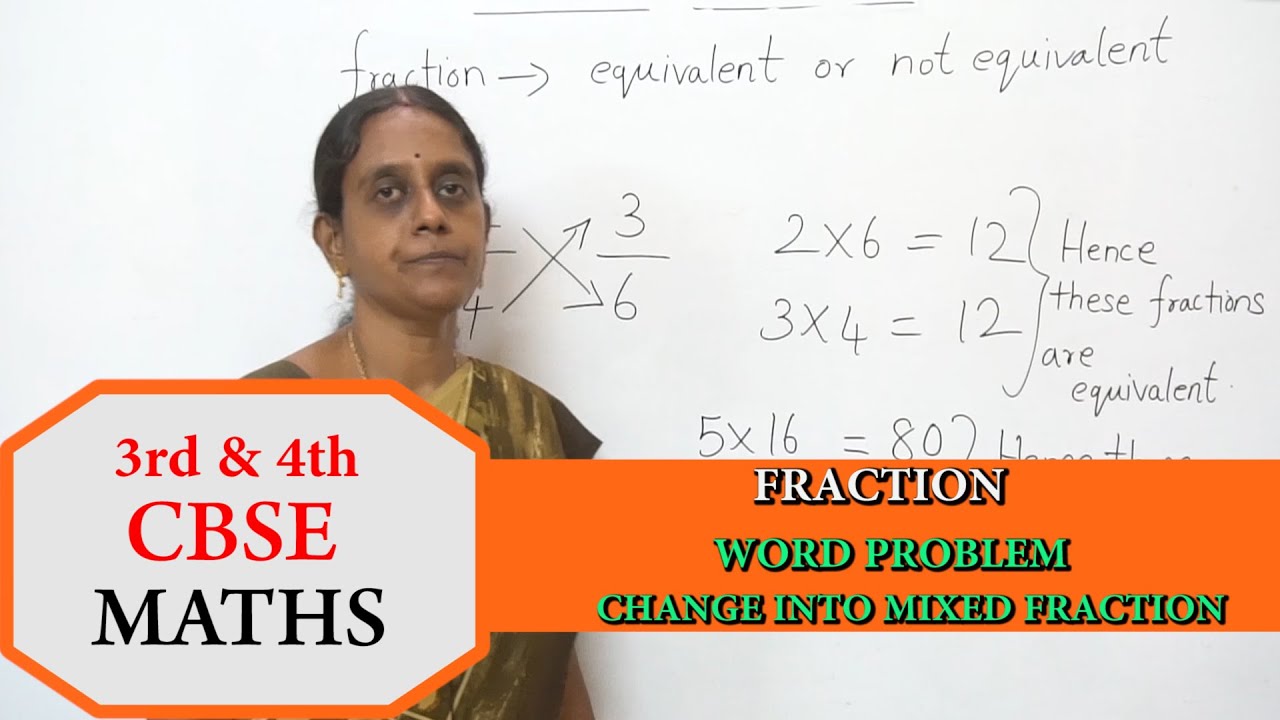 3rd & 4th STD CBSE NCERT Maths -  Fraction Word problem CBSE NCERT CCE Maths 3rd 4th