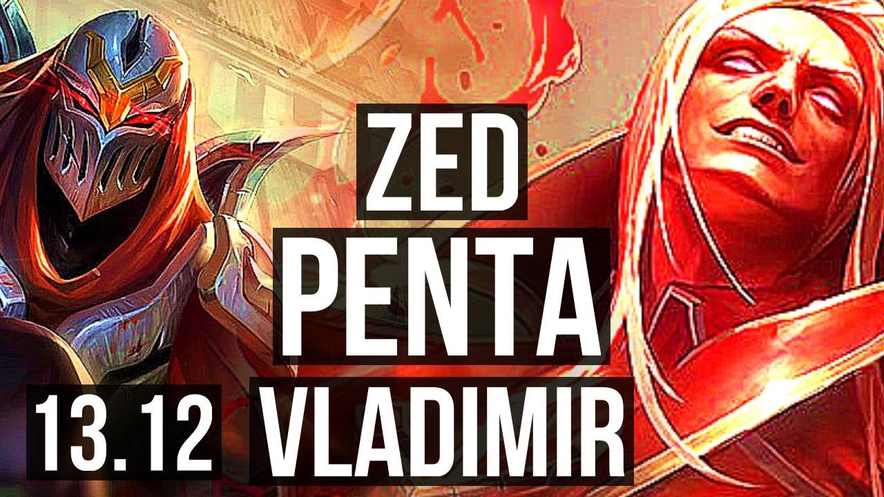 ZED vs VLAD (TOP) | Penta, Legendary, 900K mastery | KR Master | 13.12