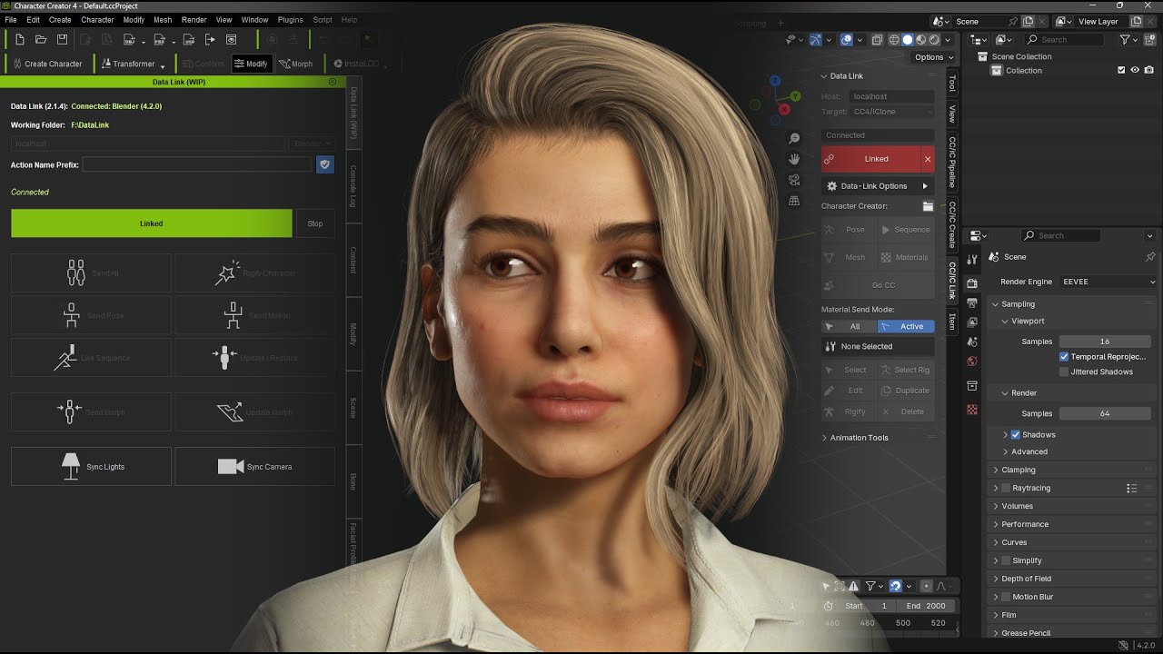 Character Creator 4 / iClone 8 - Blender 4.2 - Pipeline Datalink Setup