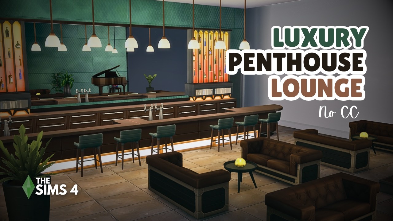 Luxury Penthouse Lounge | Lofi | No CC | The Sims 4 Speed Build