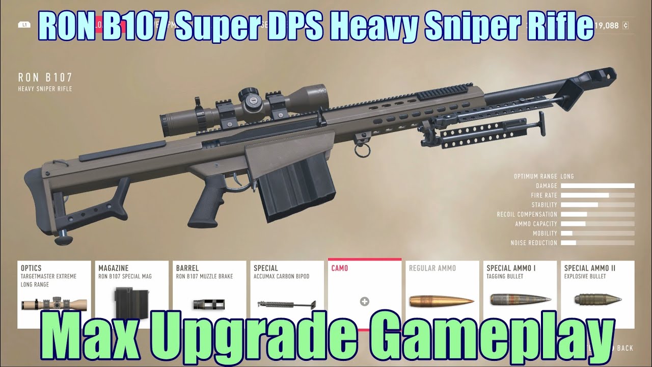 RON B107 Super DPS Heavy Sniper Rifle Max Upgrade Gameplay Sniper Ghost Warrior Contracts 2