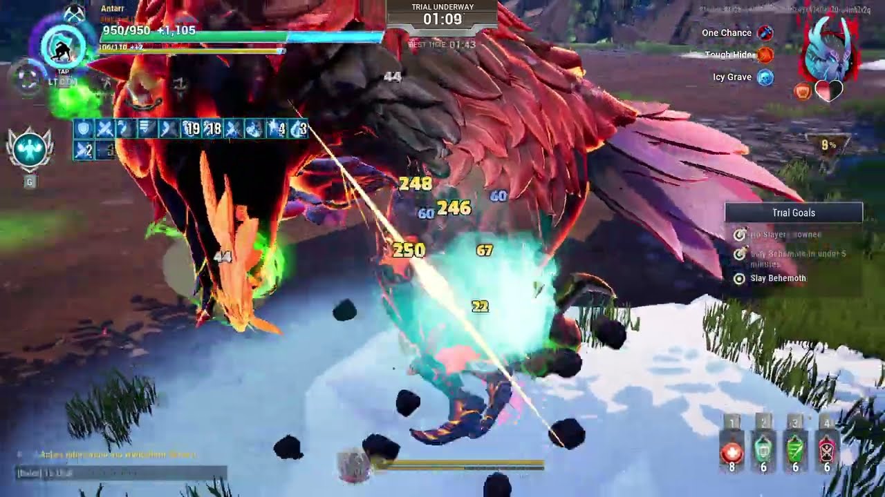 Dauntless Trials Skraev kill using a Bastion/Skullforge build in 1:25