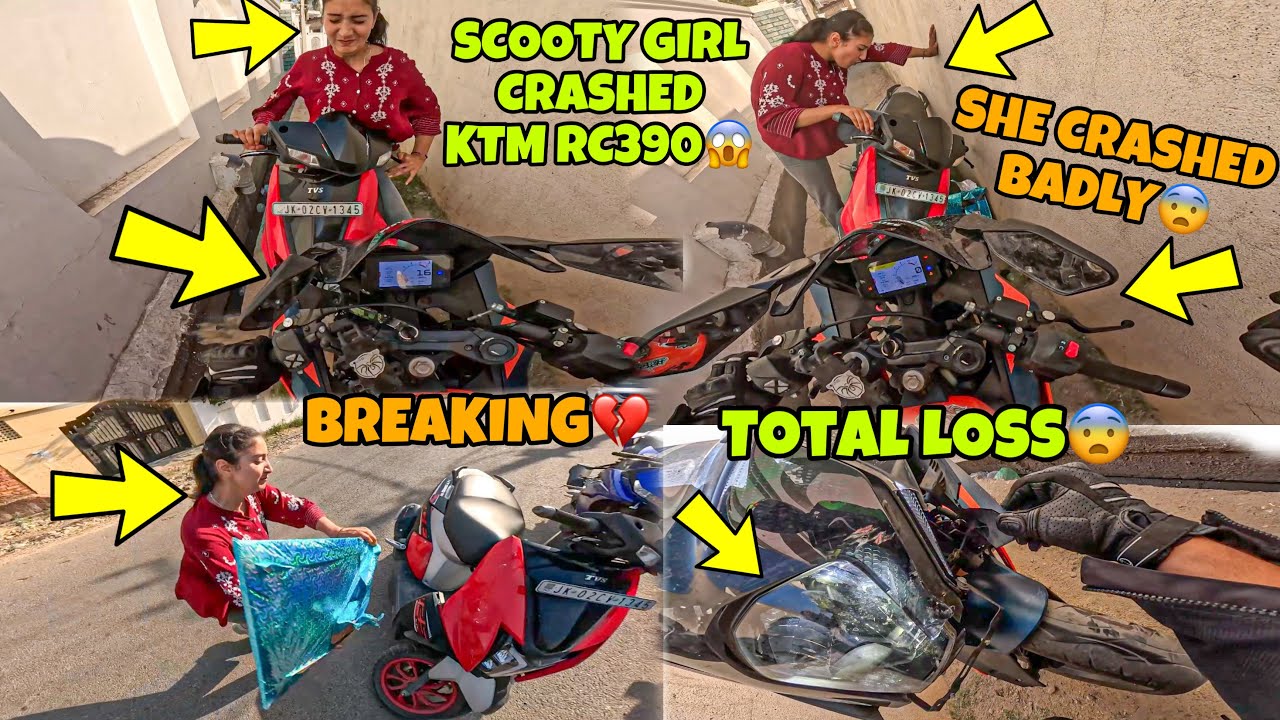 Stranger girl CRASHED😨with Ktm Rc390 | Live Captured😨 |   Preparation for Ladakh Ride