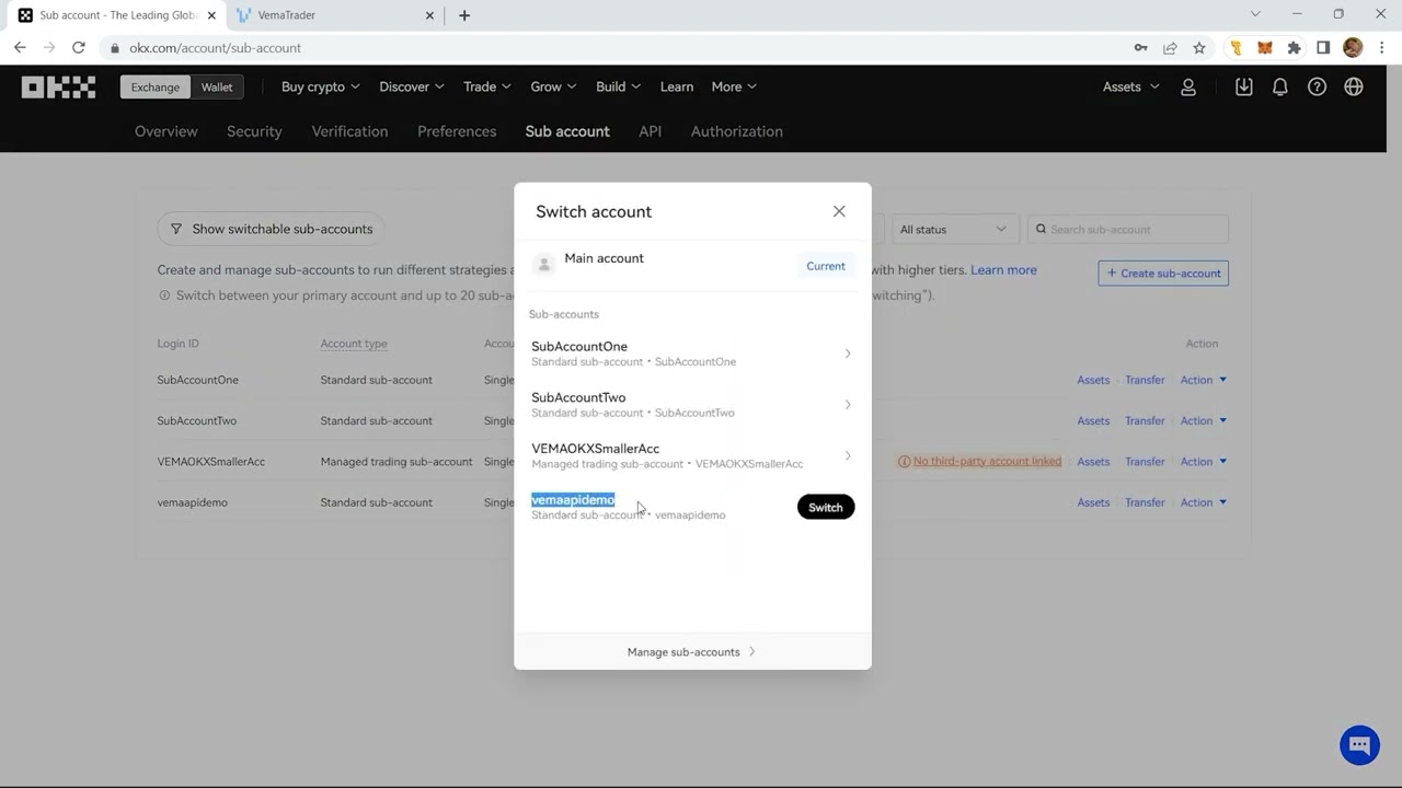 Tutorial: Connecting your OKX account to VEMA - OLD VERSION