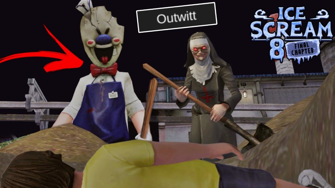 Rod Joins Evil nun in Gameover Ending in Ice Scream 8 Outwitt Mod Gameplay