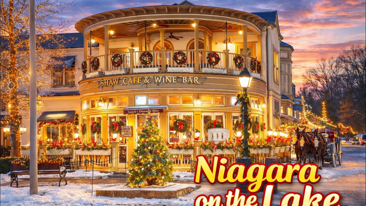 Winter Evening in Niagara-on-the-Lake ❄️✨ | Calm Streets in 4K