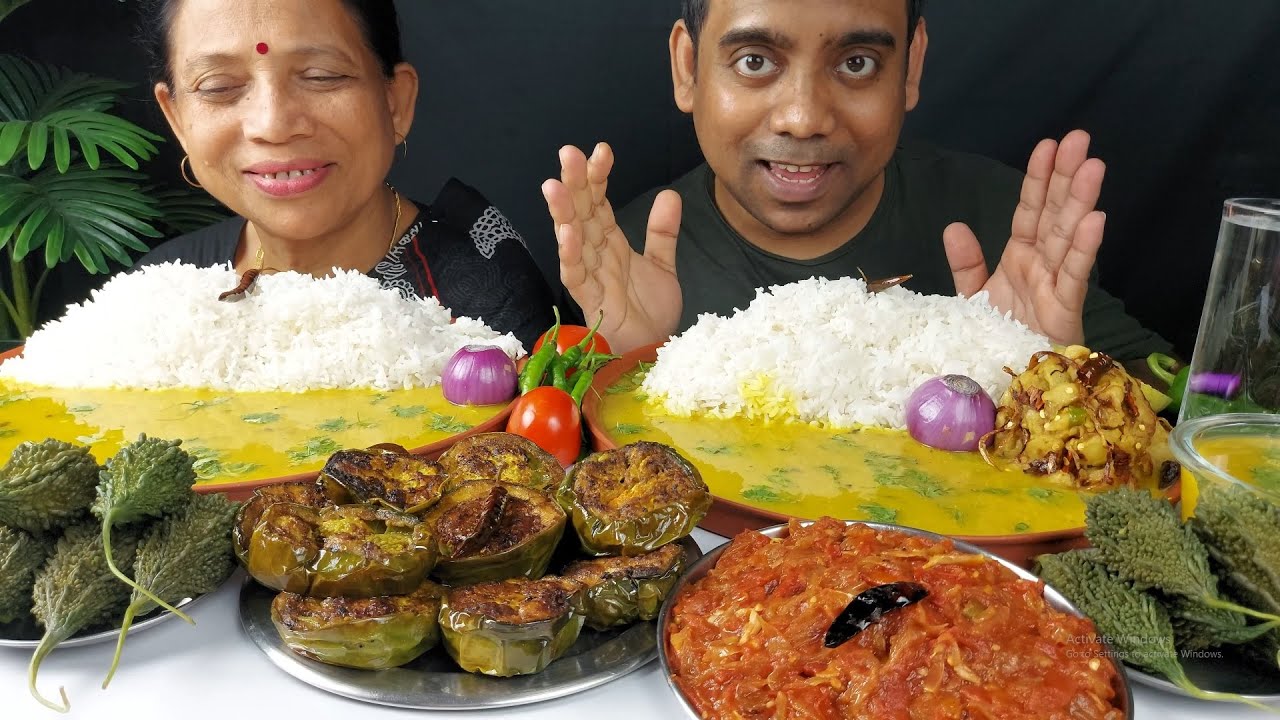 ASMR VEG FOOD EATING CHALLENGE WITH MY MOTHER