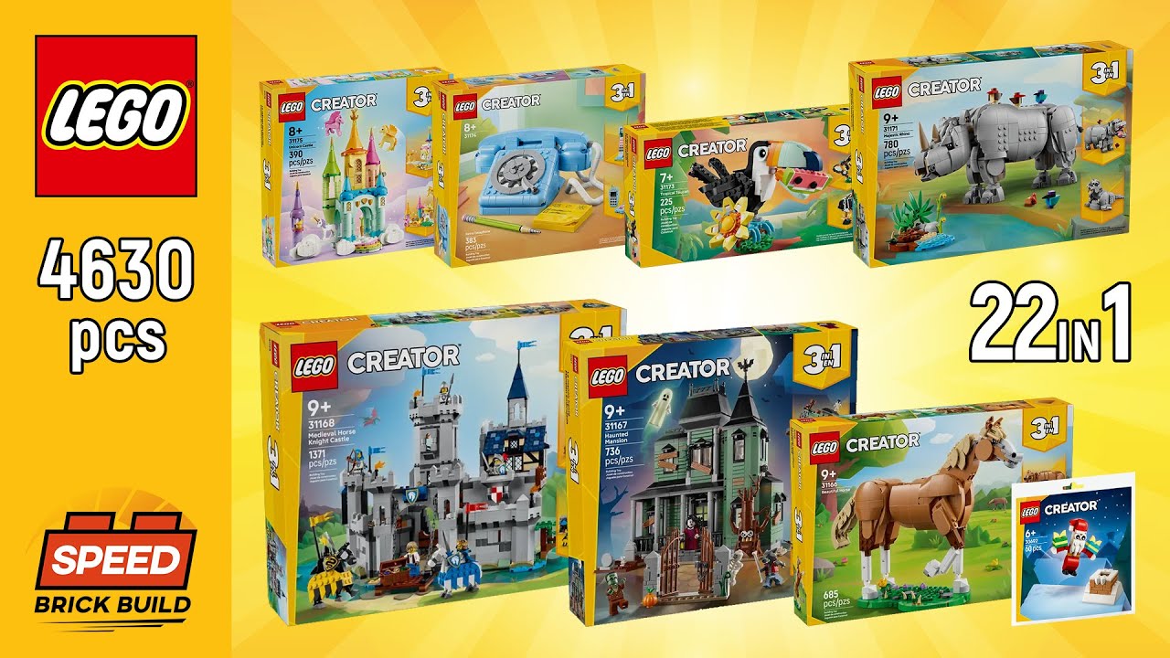 All LEGO Creator 3in1 Summer 2025 (22in1)[4630 pcs] Step-by-Step Building Instructions | SBB